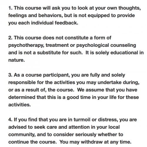 A sample email from and xMOOC I attended.